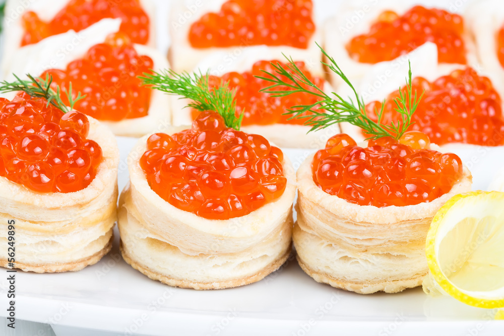 Tartlets with red caviar Tartlets with red caviar