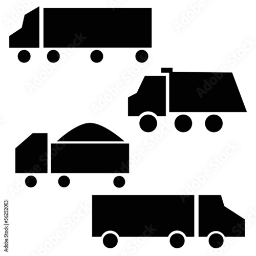 Trucks icons set.