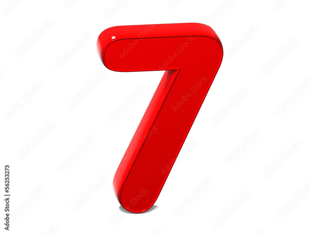 3D Set red number on white background 3D Set red number on white background