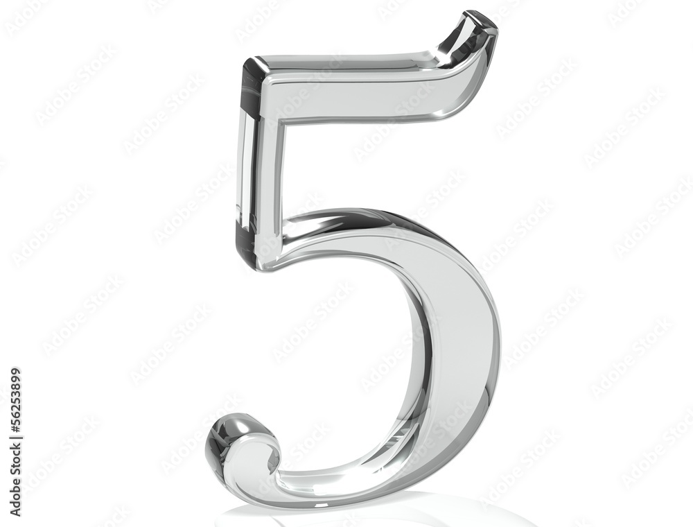 3D Set Silver Number on white background