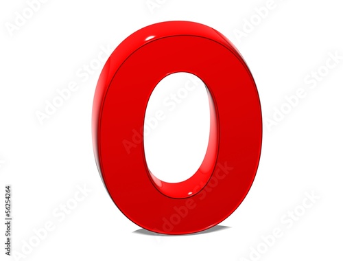 3D Set red number on white background
