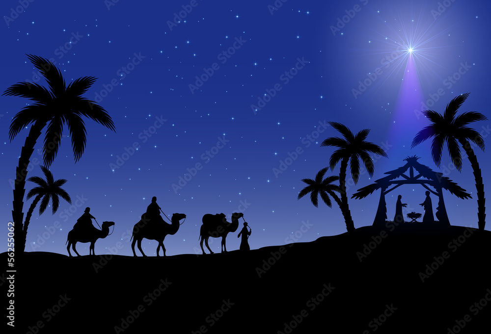 Christian Christmas scene Stock Vector Adobe Stock