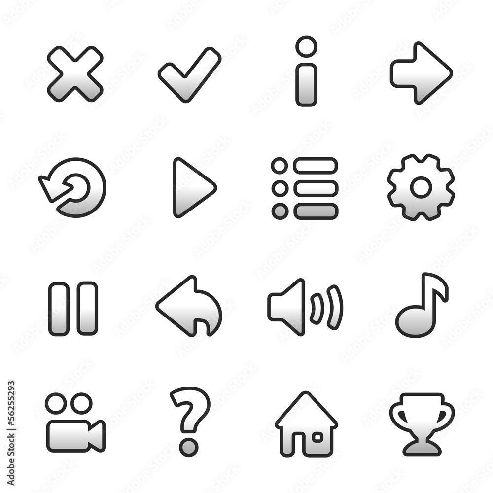 Black and white game icons Black and white game icons