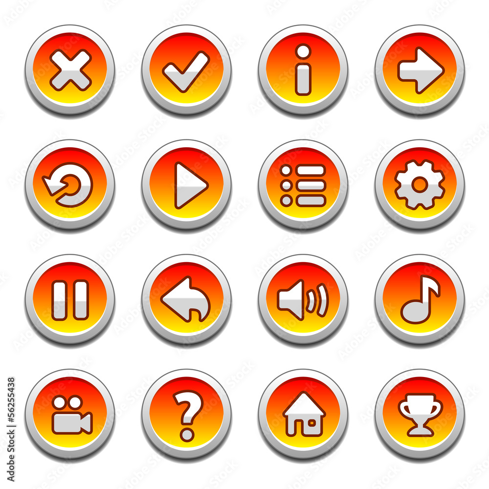 Red and yellow round buttons Red and yellow round buttons