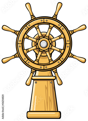 Captain's wheel cartoon illustration