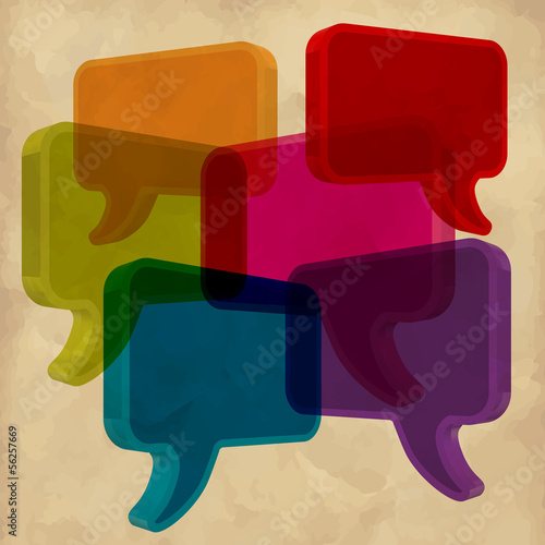 Speech Bubbles Bunt Transparent Vintage