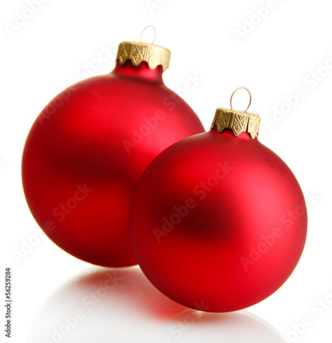 beautiful christmas balls, isolated on white