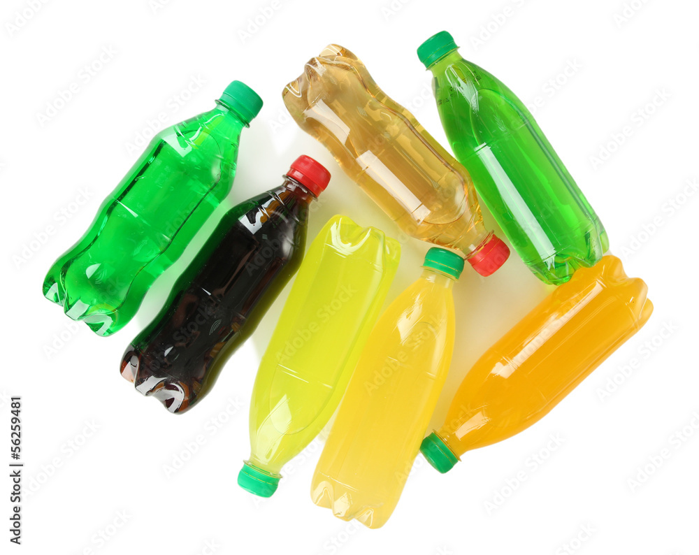 Assortment of bottles with tasty drinks, isolated on white Assortment of bottles with tasty drinks, isolated on white