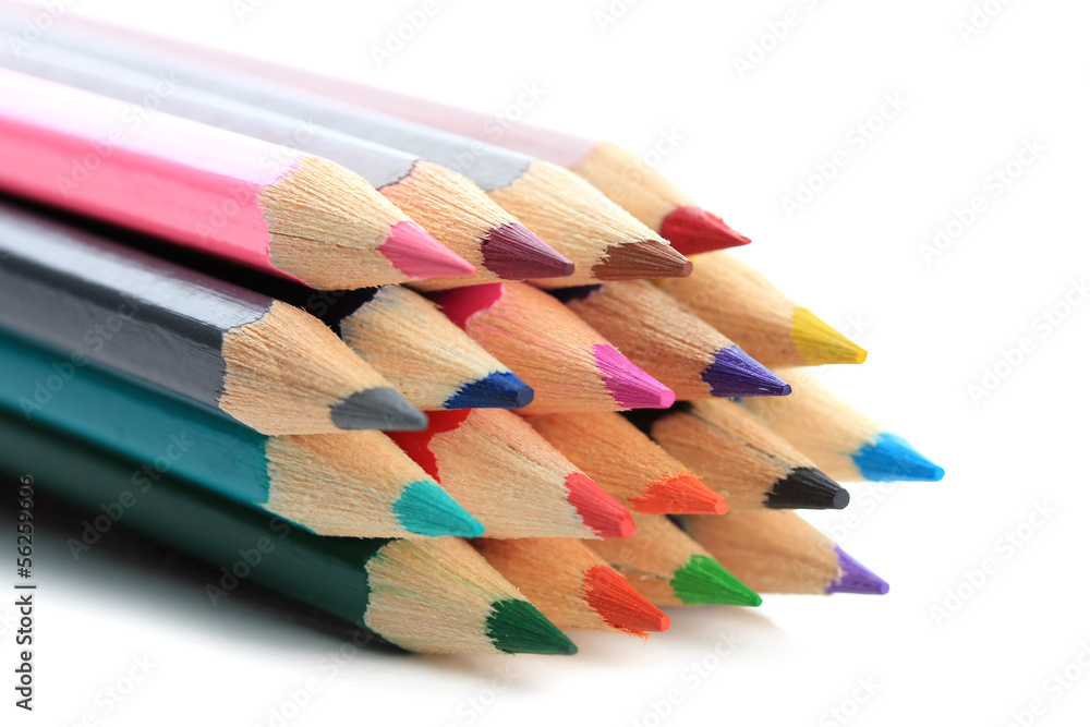 Colour pencils isolated on white Colour pencils isolated on white