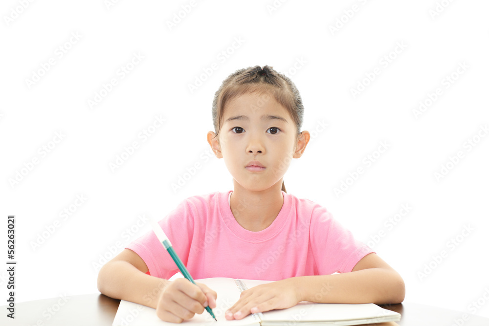 授業を受ける女の子 授業を受ける女の子