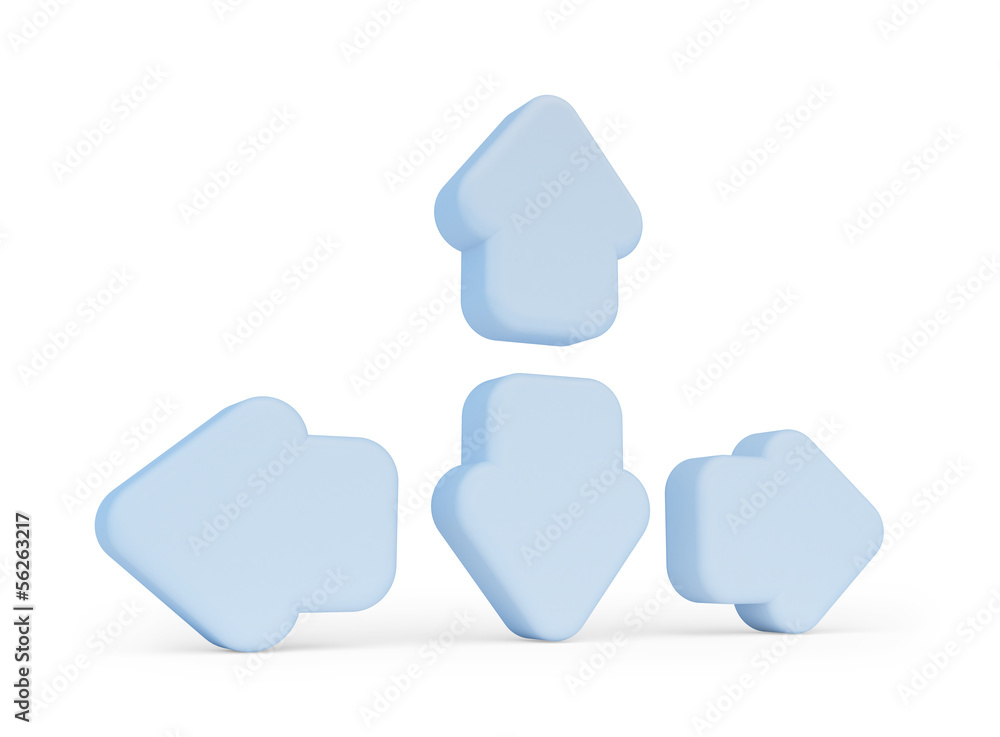 3D arrows render isolated with clipping path 3D arrows render isolated with clipping path