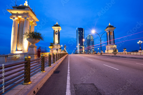 Scenic Bridge at night in Putrajaya  Malaysia.