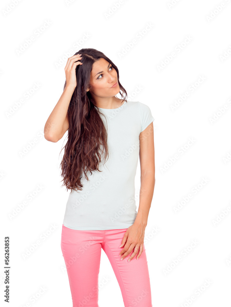 Pensive casual girl Pensive casual girl
