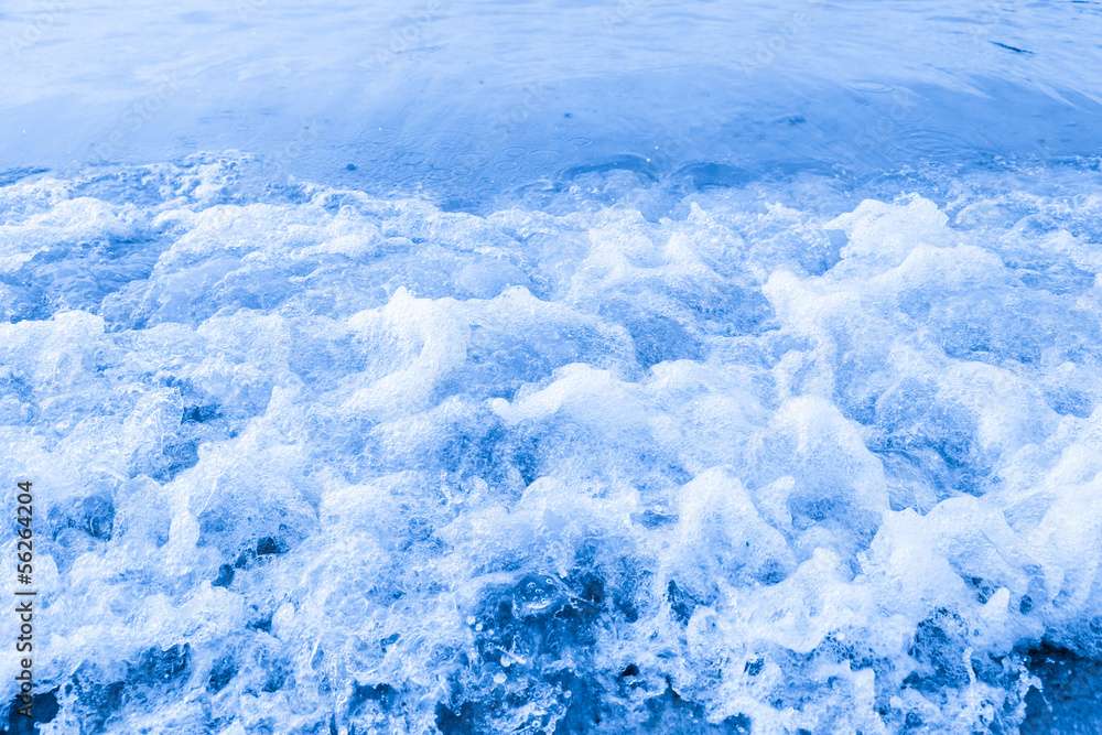 Closeup of blue sea waves