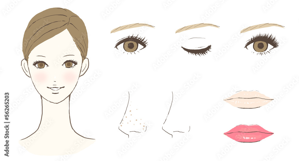 顔のパーツイメージ Stock イラスト Adobe Stock 顔のパーツイメージ Stock イラスト Adobe Stock