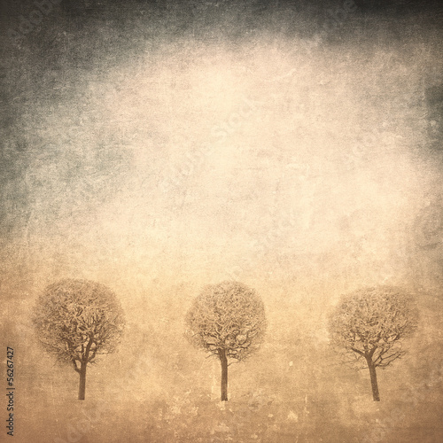 grunge image of trees over grunge background