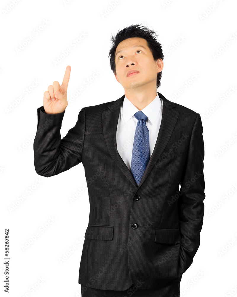 Isolated middle age Asian business man on white Isolated middle age Asian business man on white