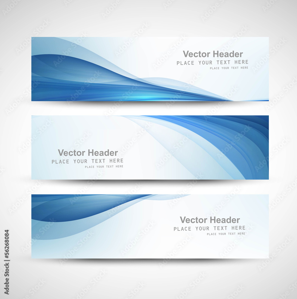 Abstract header blue wave whit vector design - obrazy, fototapety, plakaty 