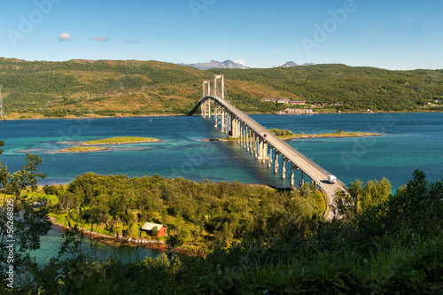 Tjelsund bridge at Lofoten in northern Norway
