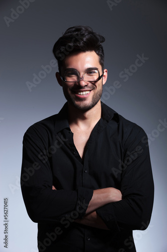 young fashion man with upside down glasses © Viorel Sima