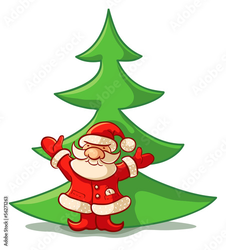 Santa Claus ans christmas tree