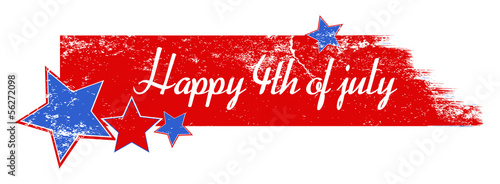 Greeting text over grunge brush stroke - 4th of July Vector