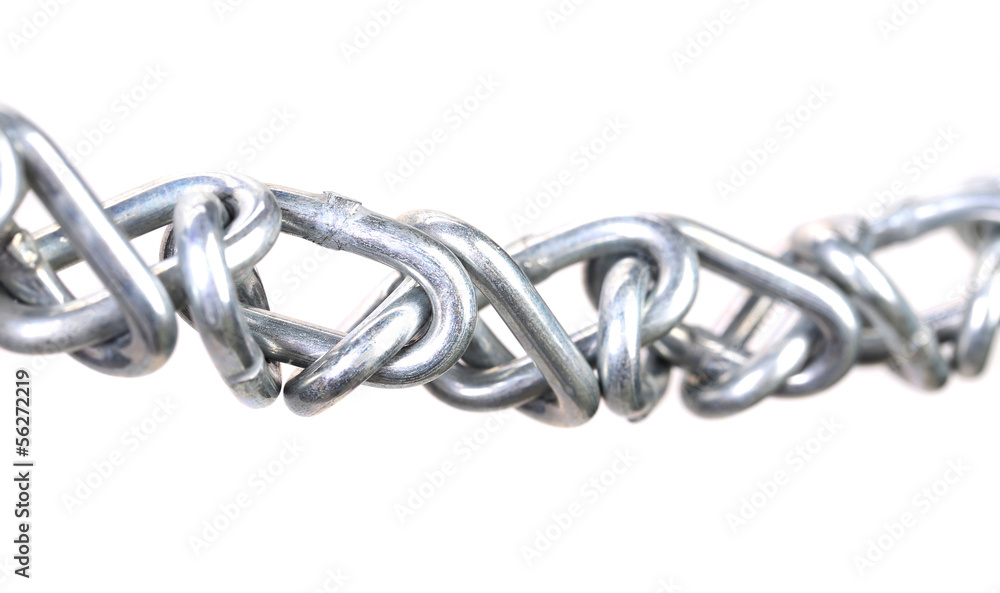 Obraz premium Twisted chain. Isolated on a white background.