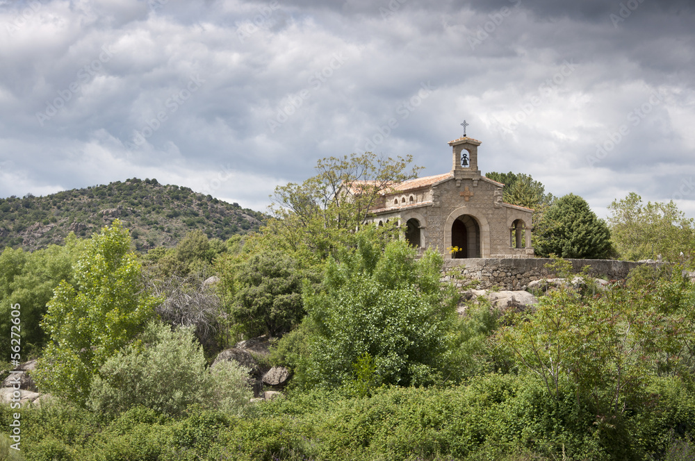 Small chapel in Iruelas Valley Natural Park, Avila, Spain