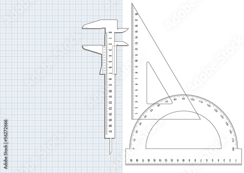 Millimeterpapier und  Lineal
