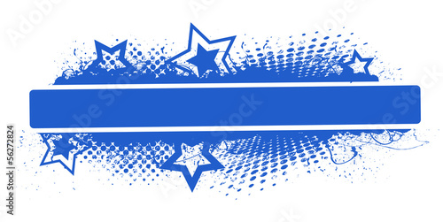 blue banner - grunge stars vector