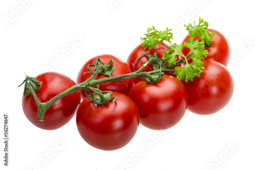 Tomato branch with parsley