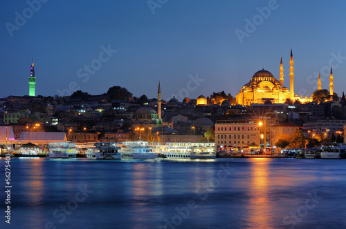 Istanbul's blue evening with Suleymaniye Mosque