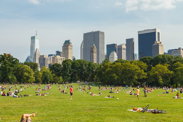 Canvas schilderij Central Park Sheep Meadow in New York  © MarcelS