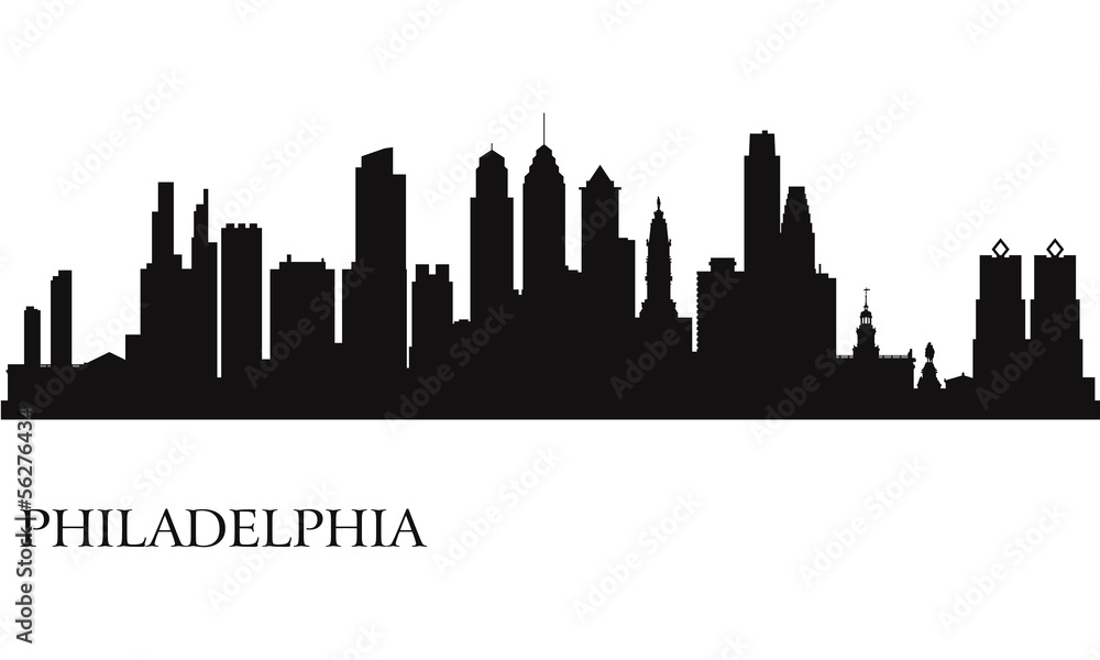 Obraz premium Filadelfia panoramę miasta sylwetka tło