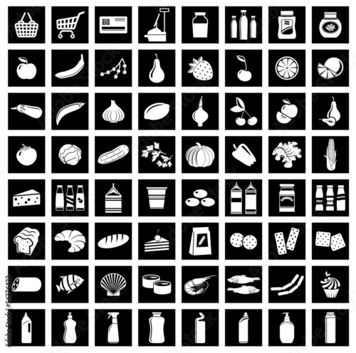 Set of supermarket symbols