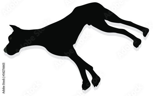 stock vector of dog silhouette on white background