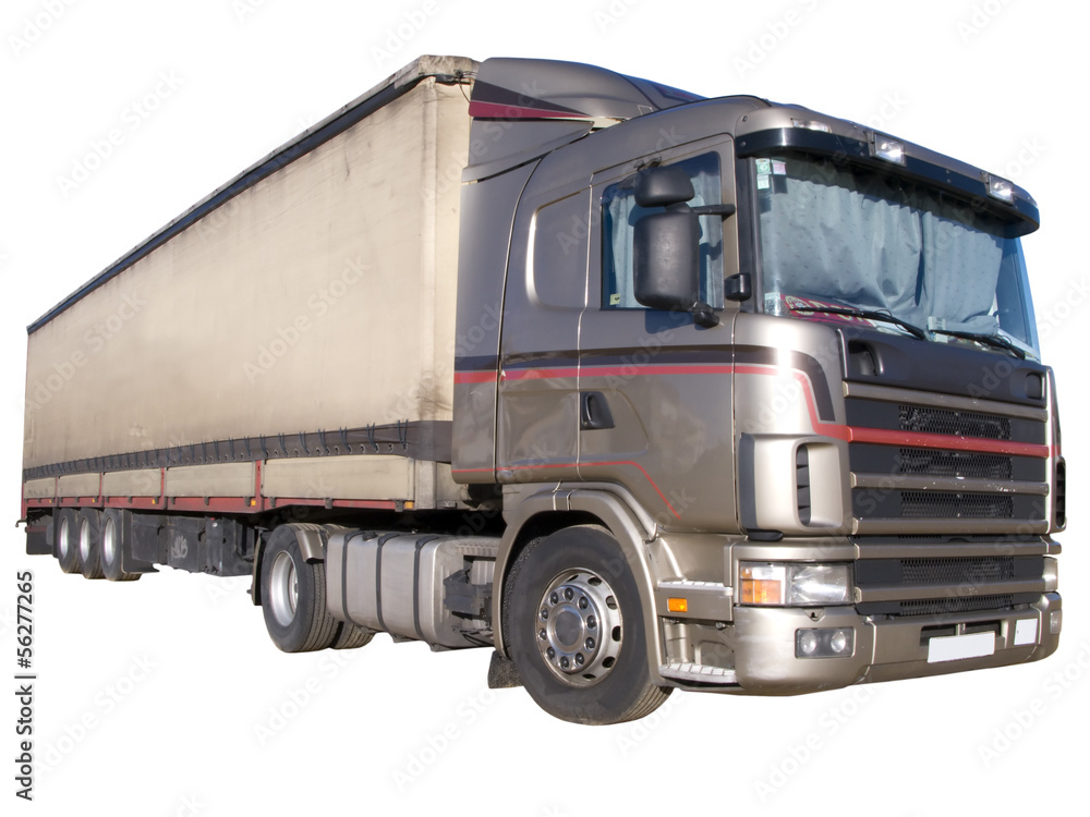 European 18-wheeler with canvas trailer European 18-wheeler with canvas trailer