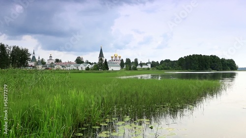 Movement of clouds over Valday Iversky Monastery, 17th century.  photo