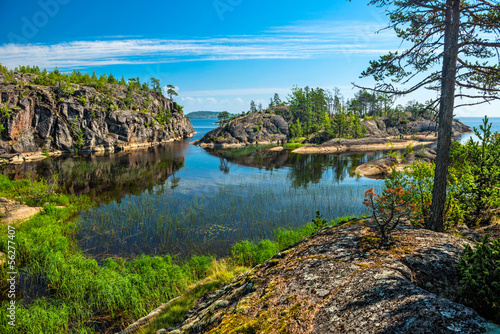 rocky islands of Ladoga lake photo