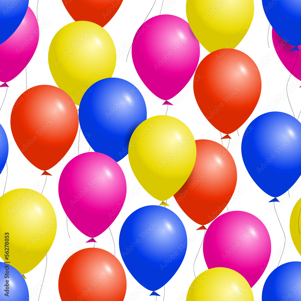 Colorful balloons seamless party pattern