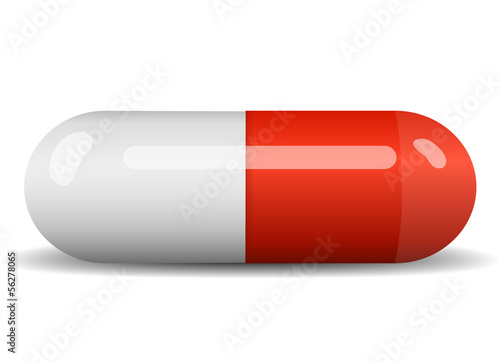 Red vector capsule on white