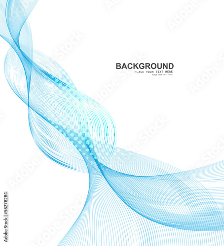 abstract blue business line wave vector whit background illustra