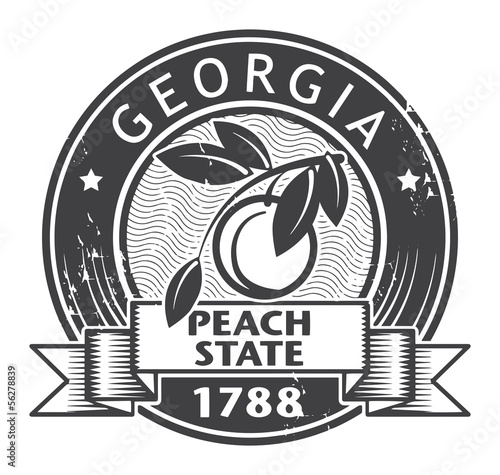 Grunge stamp or label with name of Georgia, vector