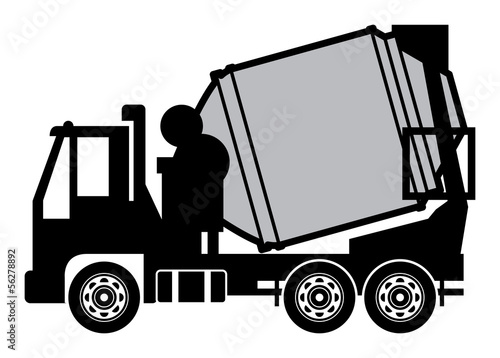 Concrete mixer truck, vector illustration