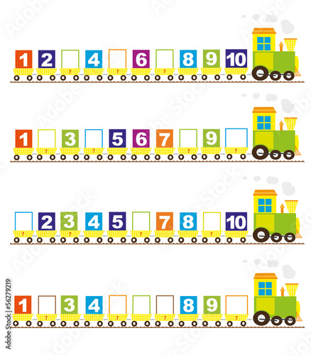 Maths trains with numbers: 1-10