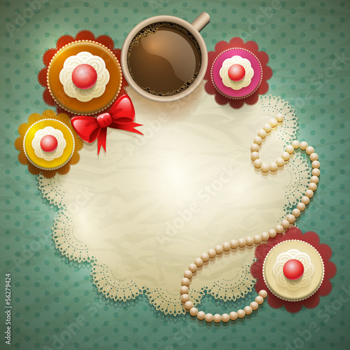 Sweet cupcakes background