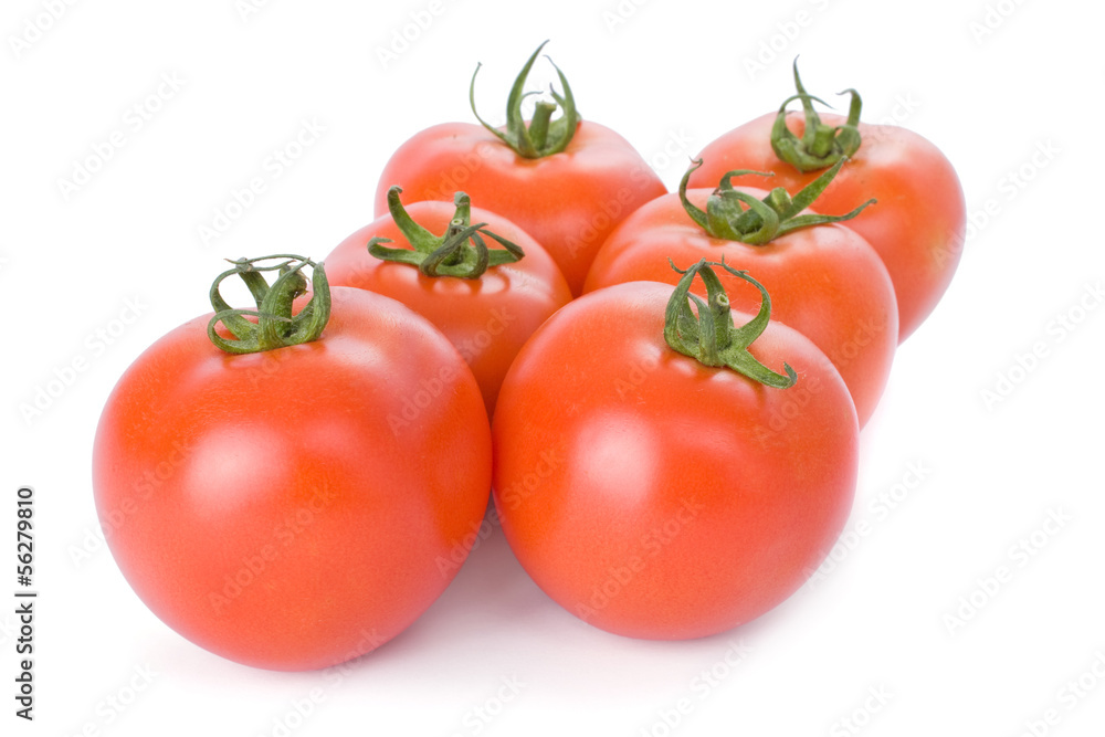 Ripe tomatoes isolated on a white background Ripe tomatoes isolated on a white background