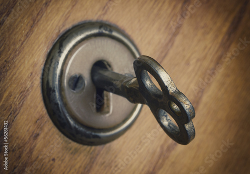 old key in the lock
