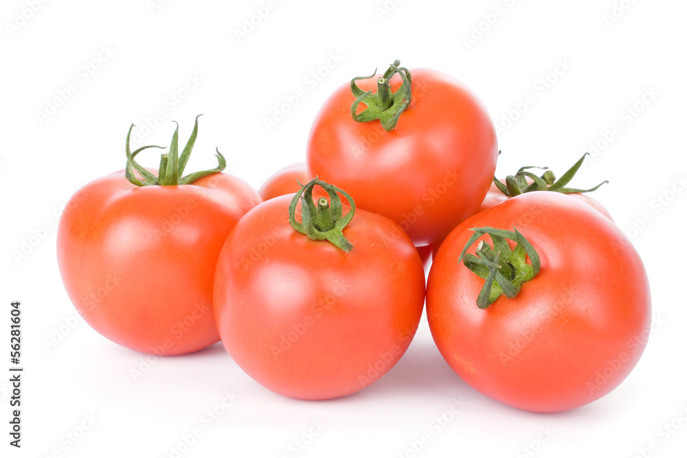 Ripe tomatoes isolated on a white background Ripe tomatoes isolated on a white background