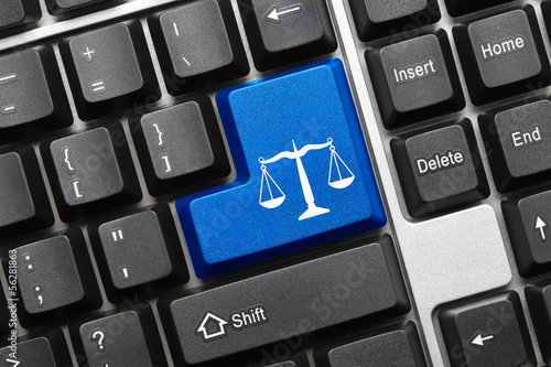 Conceptual keyboard - Law symbol (blue key)
